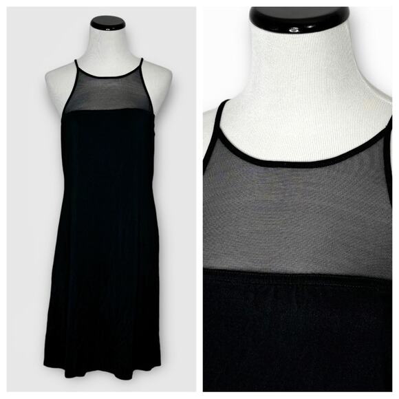 Hugo Buscati Dresses & Skirts - Hugo Buscati Vintage Black Mesh Neckline Mini Dress L
